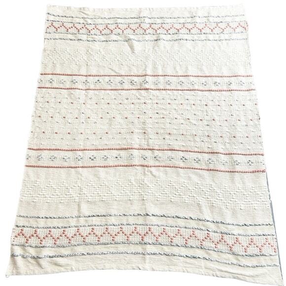 London Kaye Hand Woven Textured Bohemian Hippie Decorative Throw Afghan Blanket - Picture 2 of 6